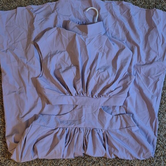 💲2️⃣0️⃣ Bundled ✔️Cutout Mock Neck Sleeveless Dress Lavender Maxi Sz Large - Picture 8 of 8